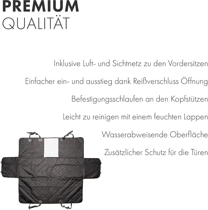 Shop4EV Hundematte Rücksitzbank Rückbank mit Seitenschutz Hundedecke Schondecke Wasserdicht mit Anti