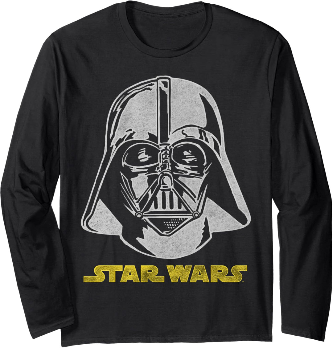 Star Wars Darth Vader Glitter Foil Text Logo Langarmshirt