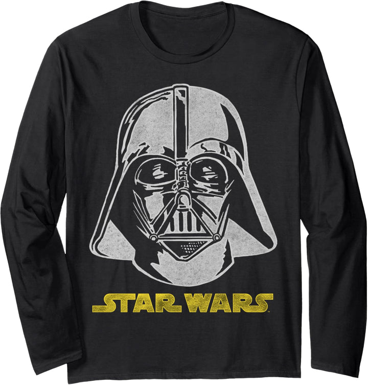 Star Wars Darth Vader Glitter Foil Text Logo Langarmshirt
