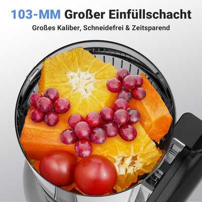 Slow Juicer-AOBOSI 250 W Entsafter- Entsafter gemüse und obst testsieger mit 103 MM Einfüllschacht u