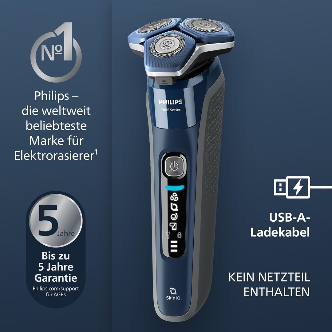 Philips Shaver Series 7000 – Elektrischer Nass- und Trockenrasierer für Herren mit ausklappbarem Tri