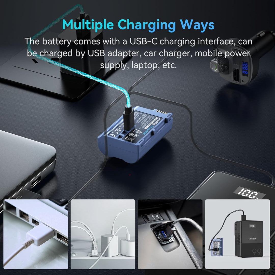 SMALLRIG Battery EN-EL15C 2400mAh Kamera Akku für Nikon Zf / Z8 / Z7 / Z6, wiederaufladbarer USB-C S