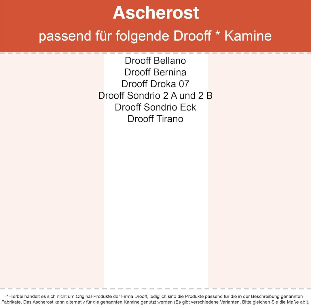 Kaminrost/Ascherost Rund Ø 200 x 10 mm passend für Drooff ** Kaminöfen inkl. Modellübersicht - Asche