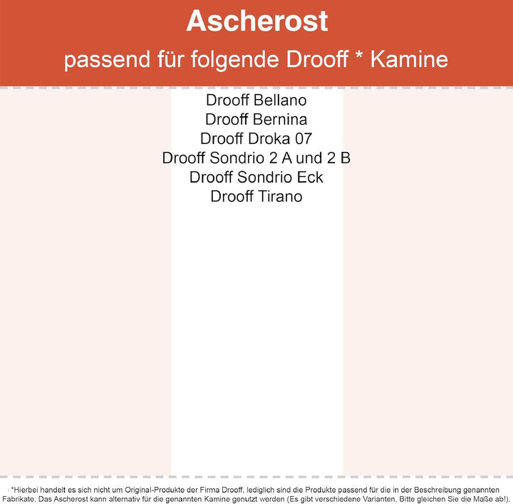 Kaminrost/Ascherost Rund Ø 200 x 10 mm passend für Drooff ** Kaminöfen inkl. Modellübersicht - Asche