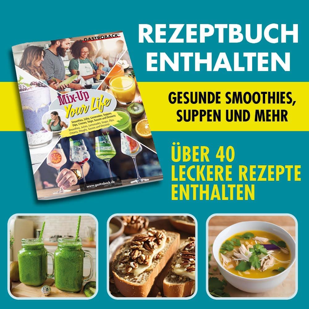 GASTROBACK Standmixer Hochleistungsmixer 2000 Watt - 2L Tritanbehälter, 40.000 UPM, 7 Programme (Sup