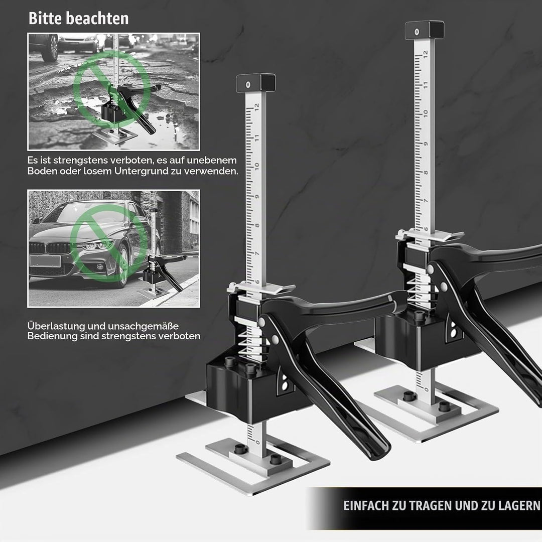 MaxAwe 2 Stk Arbeitssparender Arm Handheld Jack Tool mit Skala, 35cm Höhenversteller, 240kg Hebewerk