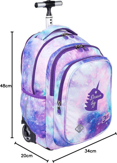 St.Right Sky Unicorn Rucksack Trolley Schule Elementare Medium Mädchen Damen Gross
