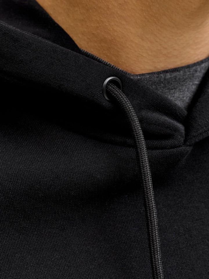 JACK & JONES Male Kapuzenpullover Einfarbig Kapuzenpullover XS Schwarz, XS Schwarz