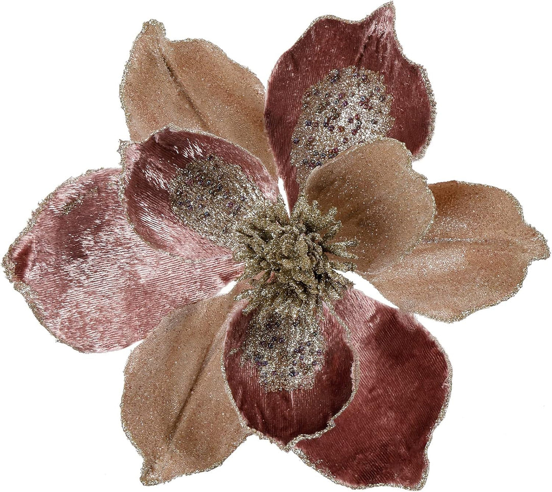 Briful 3 Stücke Weihnachtsstern Christbaumschmuck Magnolie Kunstblumen mit Glitzern Poinsettia Kunst