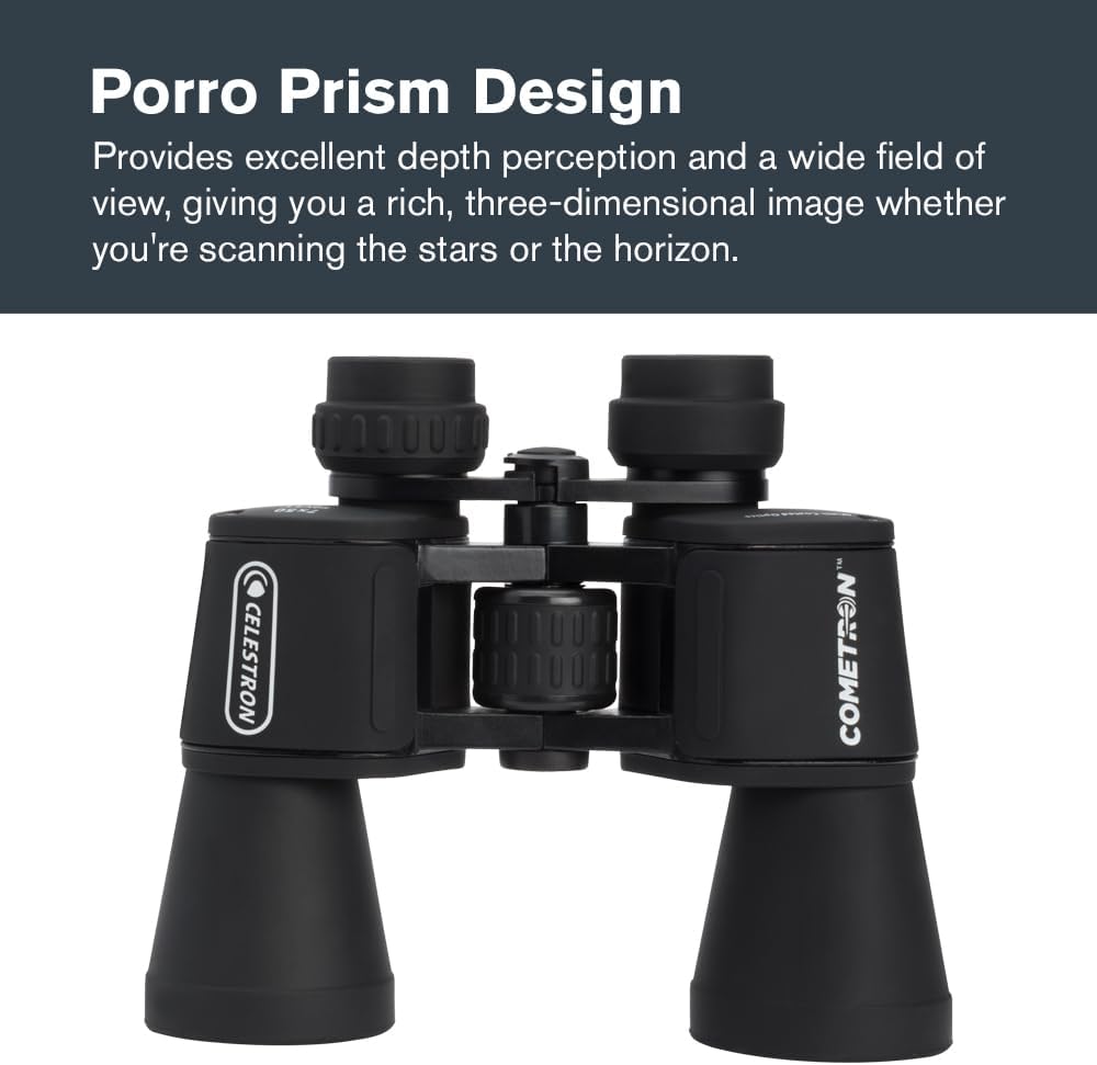 Celestron 71198 Cometron 7x50 Porroprismenfernglas, Schwarz Cometron 7 x 50 Porroprisma Einzeln, Com