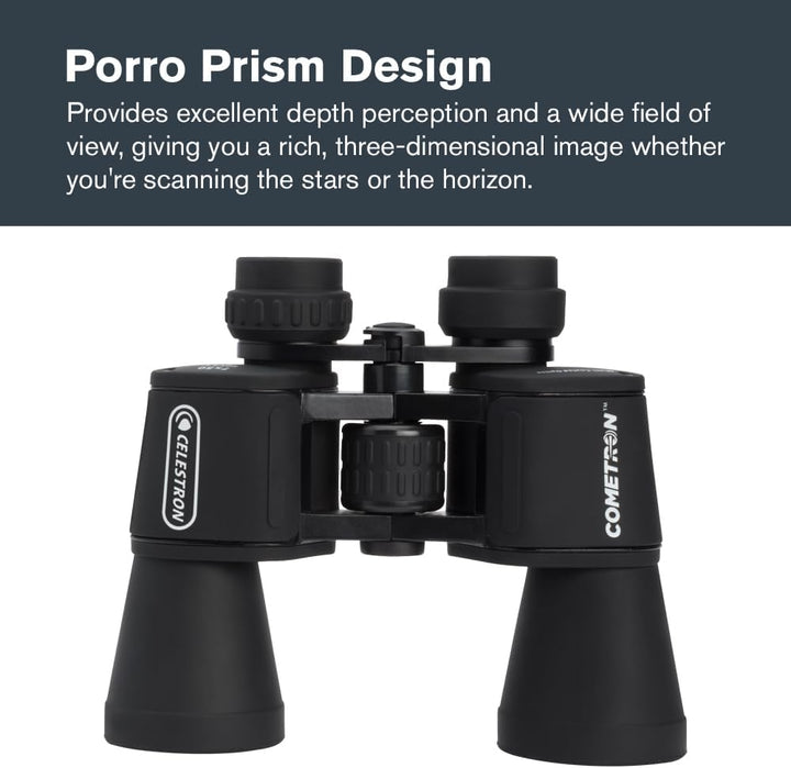 Celestron 71198 Cometron 7x50 Porroprismenfernglas, Schwarz Cometron 7 x 50 Porroprisma Einzeln, Com