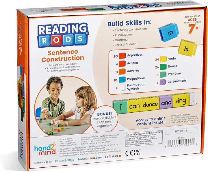 Learning Resources Textstäbe Satzbildung, Lesen lernen, Satzbildung für Kinder, Verbindungswürfel Sa