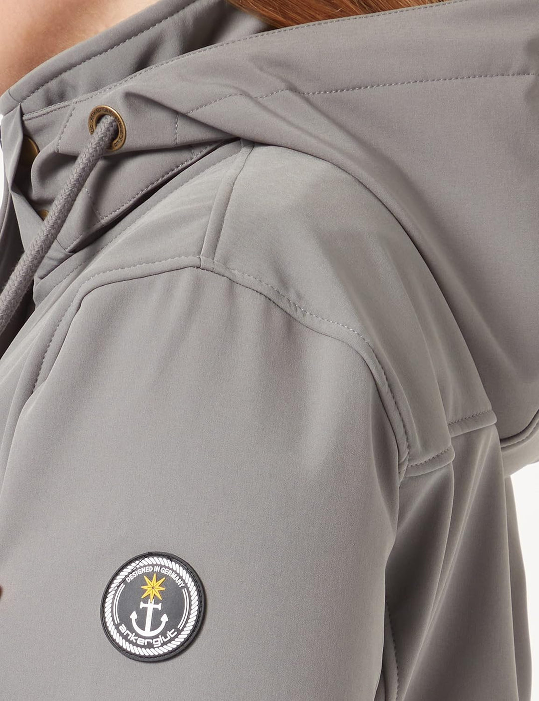 Ankerglut Damen Softshellmantel Kurzmantel mit Kapuze Gefüttert Übergangsjacke #Ankerglutbrise Softs