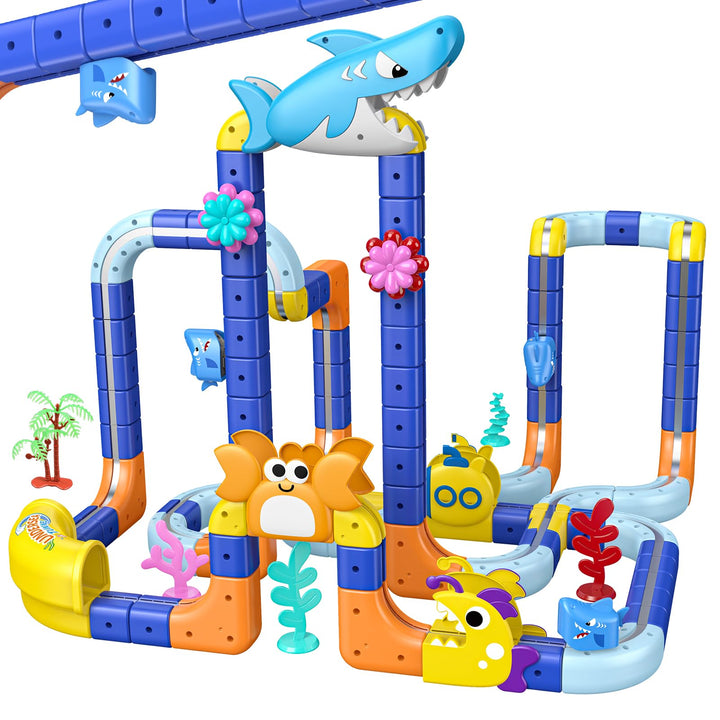193 PCS Cube Track, Spielzeug ab 3 4 5 6 7 8 Jahre Junge Mädchen Clickrail Electric Train Set Cubix