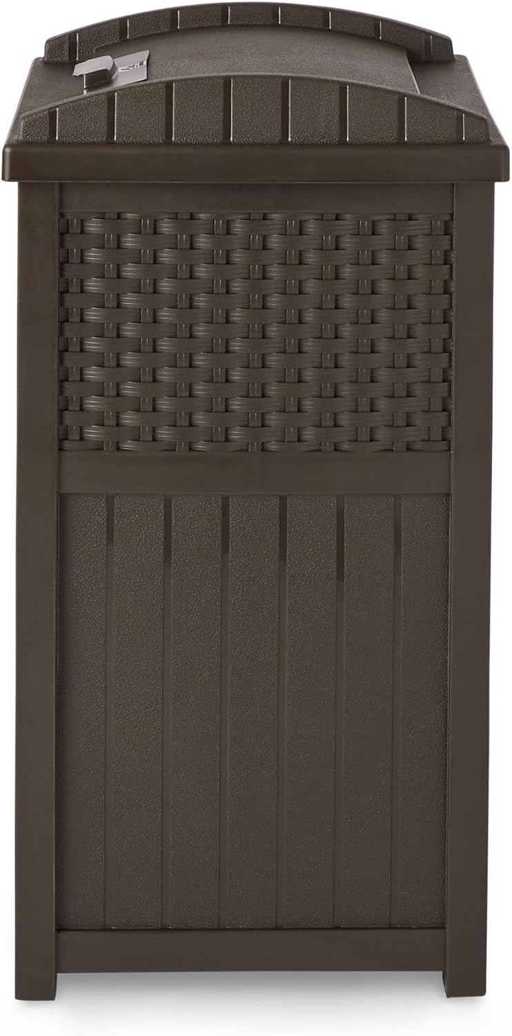 Suncast, 125-Liter gewerblicher Outdoor-Mülleimer mit Deckel für 114–125-Liter-Müllsäcke, geeignet f