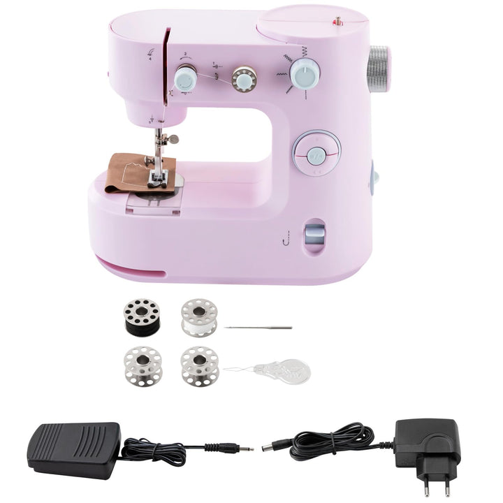 Nähmaschine, Nähmaschine Anfänger, Kindernähmaschine mit Fusspedal, 2 Betriebsarten, Zwei-Wege-Nähen