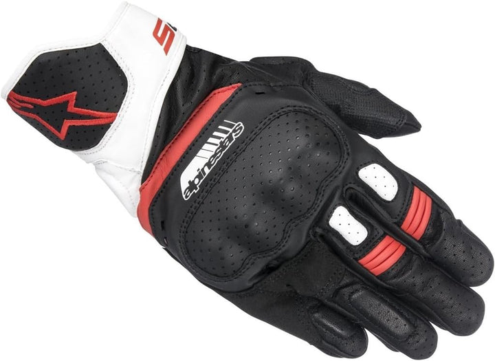 Alpinestars Handschuhe SP-5 Leder Motorrad Sporthandschuh schwarz weiÃŸ rot GröÃŸe XL / 10 L Schwarz