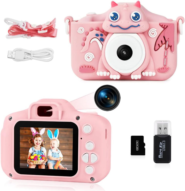 OSDUE Kinderkamera, 2.0”Display Digitalkamera Kinder, 1080P HD Eingebaute 32GB SD-Karte Selfie Digit