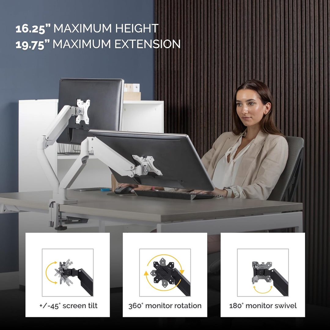 Fellowes Monitor Halterung für 2 Monitore bis je 32 Zoll (81,28 cm) - Platinum Series Monitor Arm mi