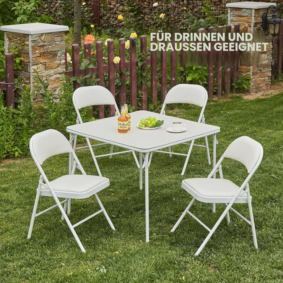 KAIHAOWIN Klapptisch Faltbarer 85 x 85 cm, Gartentisch Klappbar Vielseitig Einsetzbar, Quadratischer