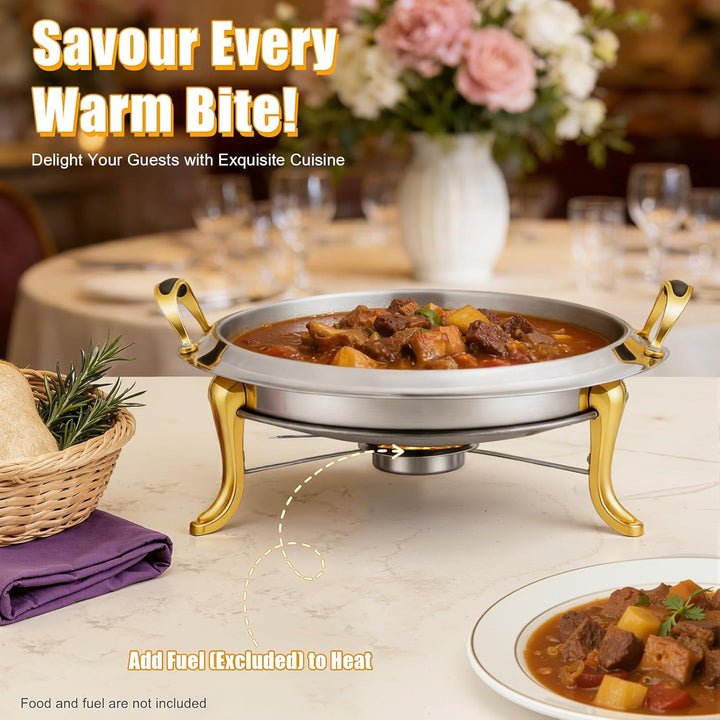 3Liter Speisewärmer Chafing Dish Warmhaltebehälter Wärmebehälter für Haushalt Cafeterias Hotelrestau