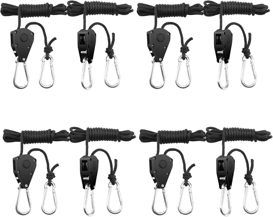 BOSYTRO 4 Paar（8 Stück） 1/8 Zoll Ratchet Hanger Heavy Duty Einstellbare Ratsche Seil Aufhänger Verst