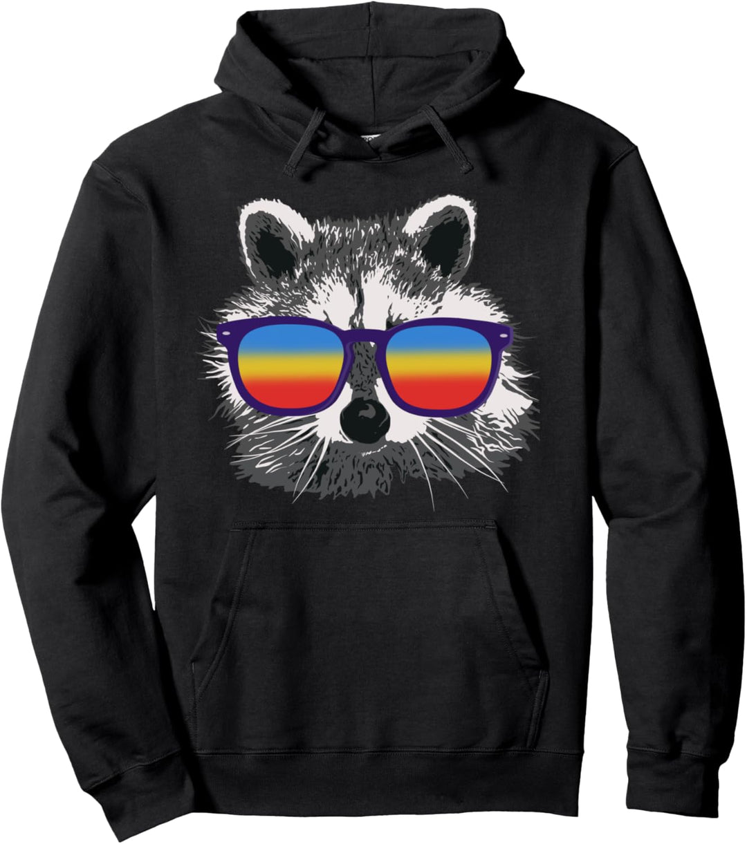 WASCHBÄR Mit Sonnenbrille Retro Pullover Hoodie
