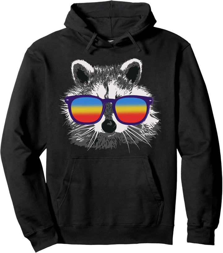 WASCHBÄR Mit Sonnenbrille Retro Pullover Hoodie