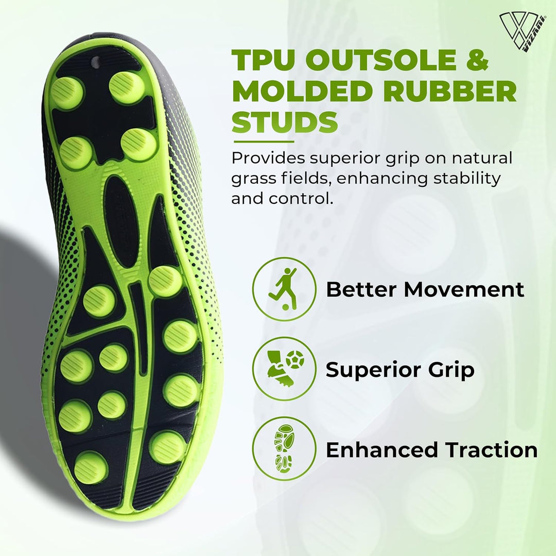 Vizari Unisex Kinder Stealth Fg Schuhe 28 EU Grün Schwarz, 28 EU Grün Schwarz