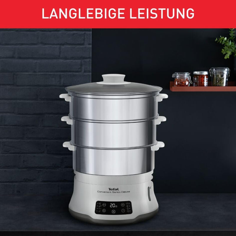 Tefal VC502D Convenient Series Deluxe Dampfgarer | einfacher Touchscreen | 8 Programme | Garen auf 3