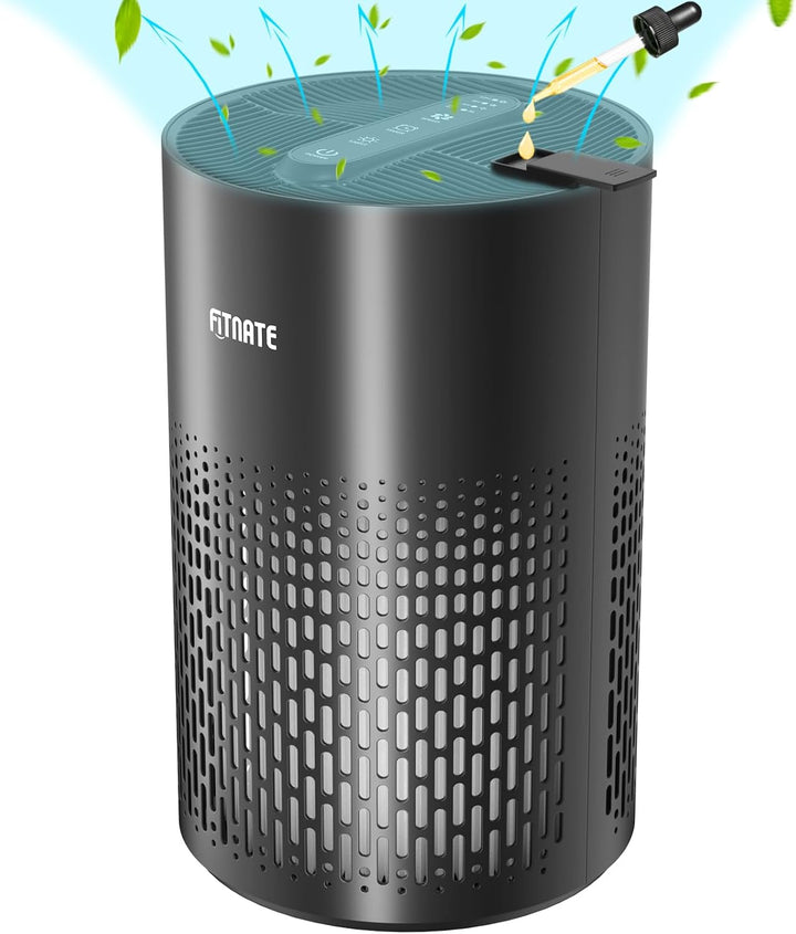 Luftreiniger für Zuhause mit ätherischem Öl Diffusor, FITNATE HEPA Filter, Luftreiniger für grosse R