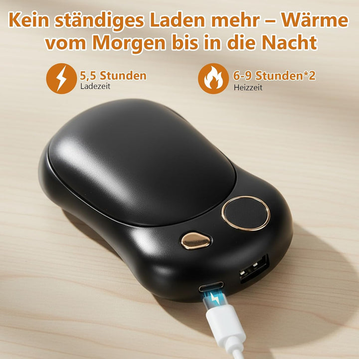 OKYUK Handwärmer 2 Pack, Magnetisches Handwärmer Elektrisch Wiederaufladbar mit 5000 mAh Akkukapazit