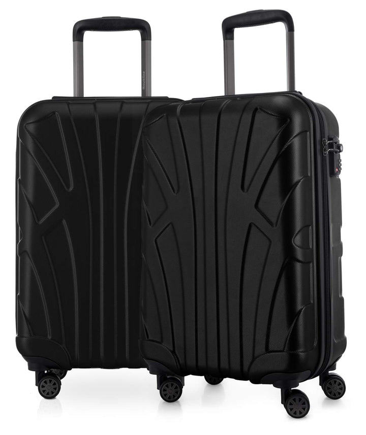 suitline - 2er Trolley - Koffer Set Grössen Schwarz 2er Set XS+M, Schwarz 2er Set XS+M