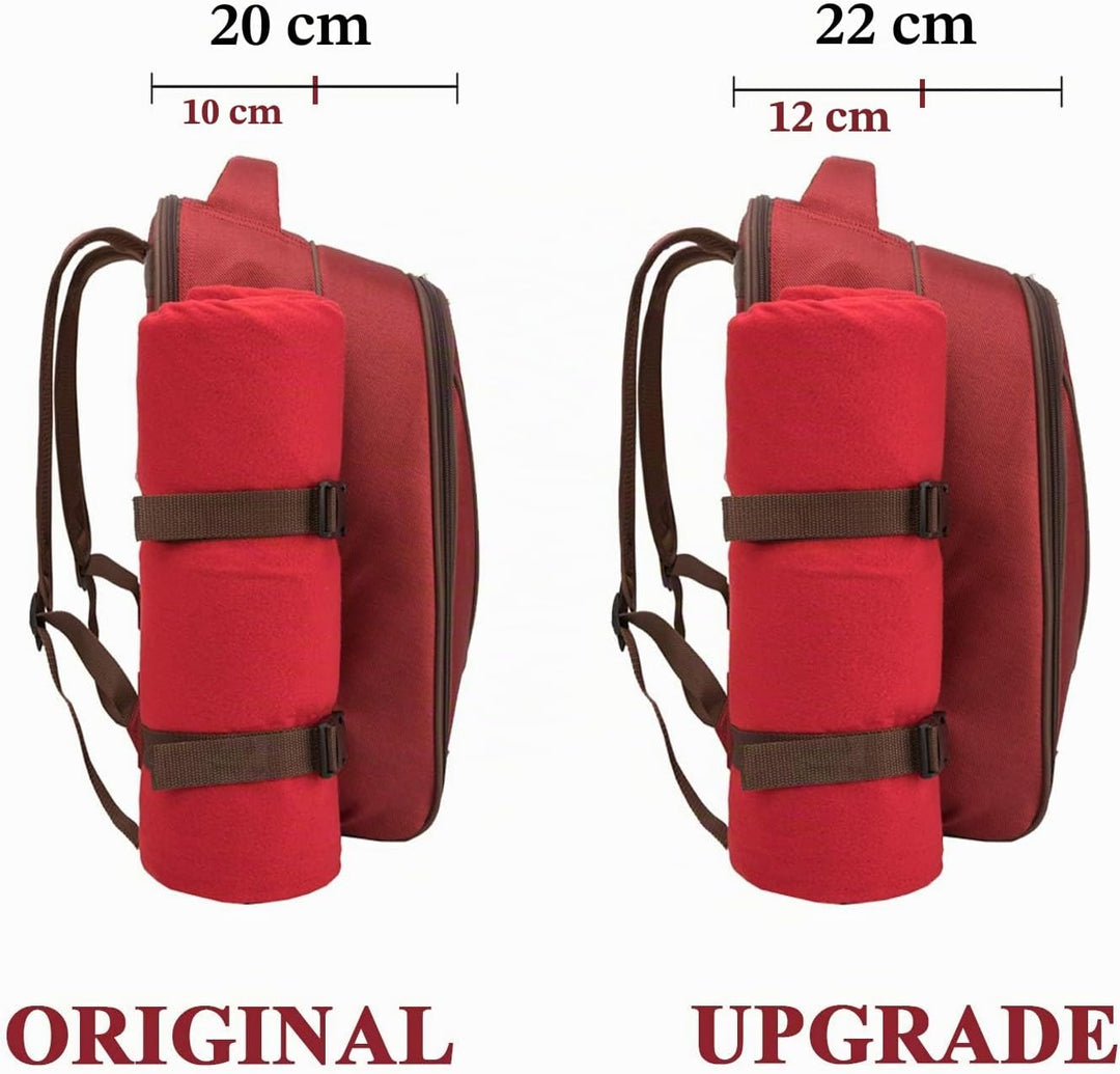 apollo walker 4 Person Picknick Rucksack Hamper Kühltasche mit Geschirr Set & Decke Rot-4