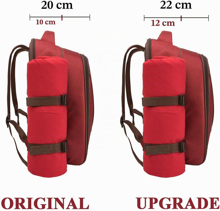 apollo walker 4 Person Picknick Rucksack Hamper Kühltasche mit Geschirr Set & Decke Rot-4
