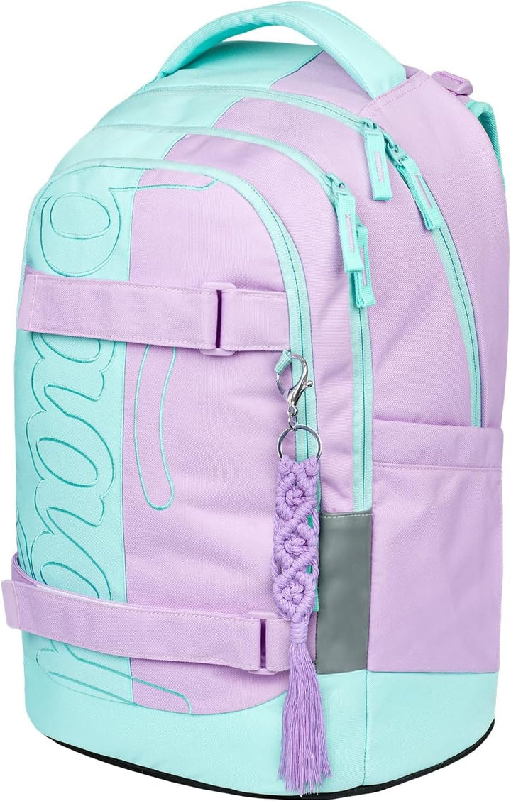 Baagl Schulrucksack Set Jungen Mädchen Teenager 3 Teilig, Skateboard Rucksack Skate MAX, Schultasche