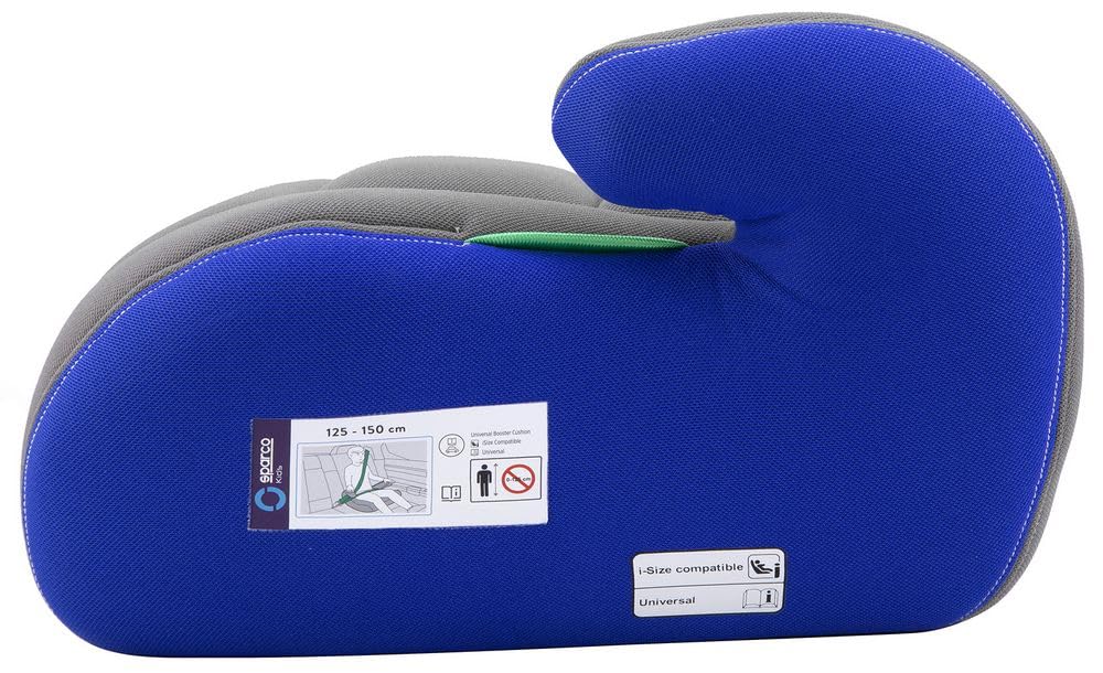 Sparco Booster Seat 125-150 I-SIZE R129 Autositzerhöhung für Kinder Grau und Blau, Grau und Blau