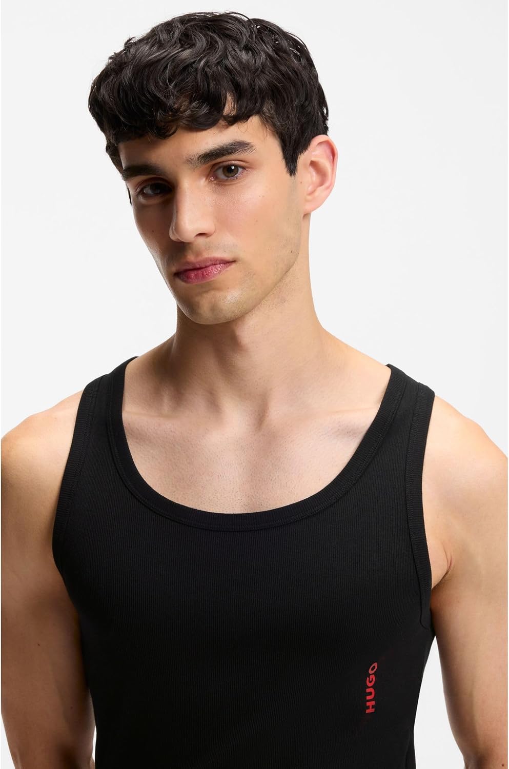 HUGO Herren Tank TOP Twin Pack Zweier-Pack Tanktops aus Stretch-Baumwolle mit Logo S New - Black1, S