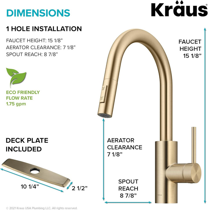 KRAUS Oletto Pull-Down-Einhand-Küchenarmatur mit QuickDock Top Mount Installation Montage Montage in