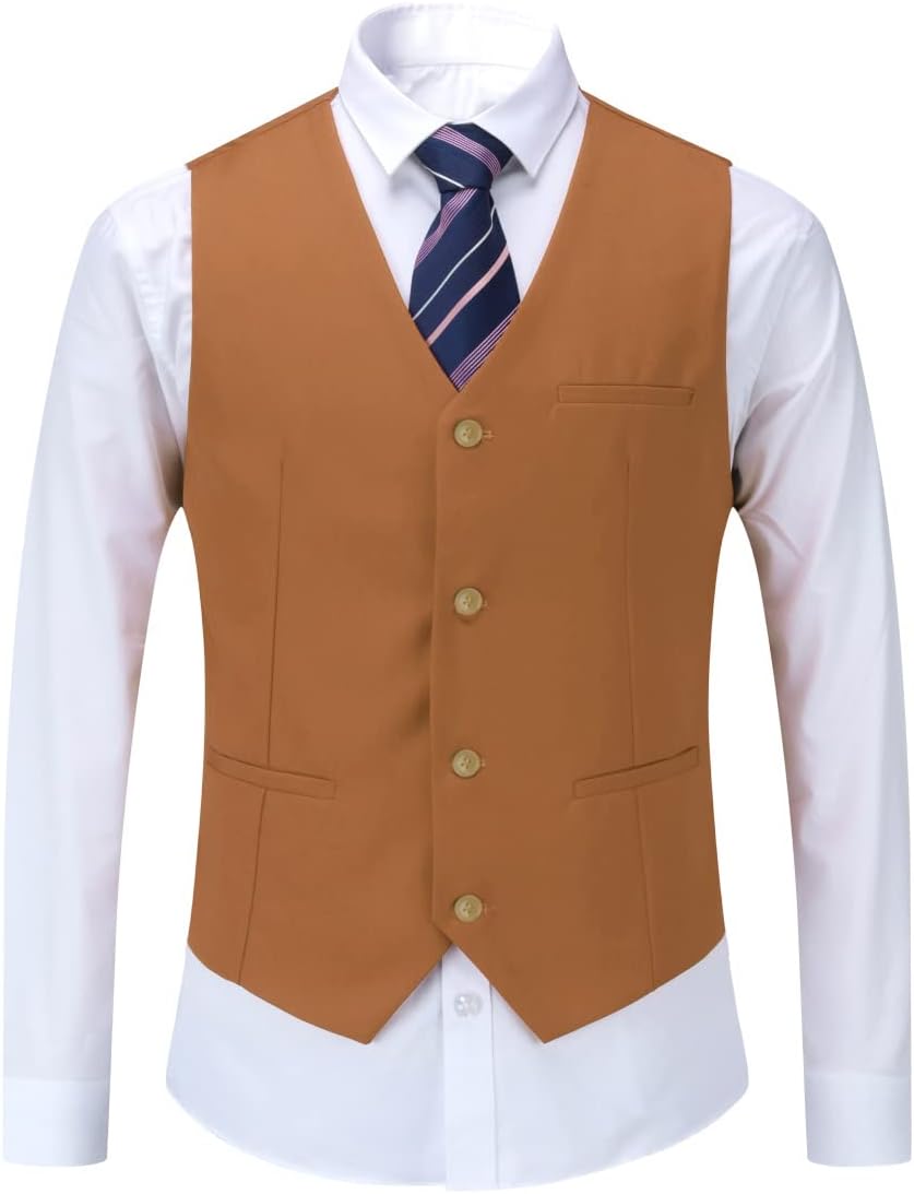 YOUTHUP Herren 3 Teilig Anzug Slim Fit Formell Anzüge 1 Knopf Herrenanzug für Business Hochzeit S Br