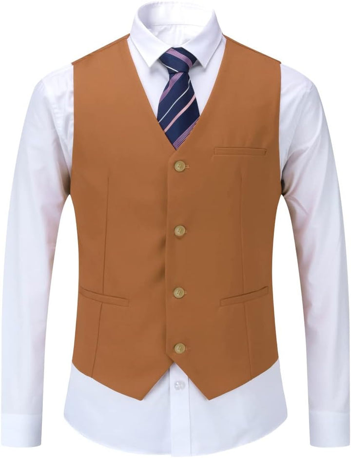 YOUTHUP Herren 3 Teilig Anzug Slim Fit Formell Anzüge 1 Knopf Herrenanzug für Business Hochzeit S Br