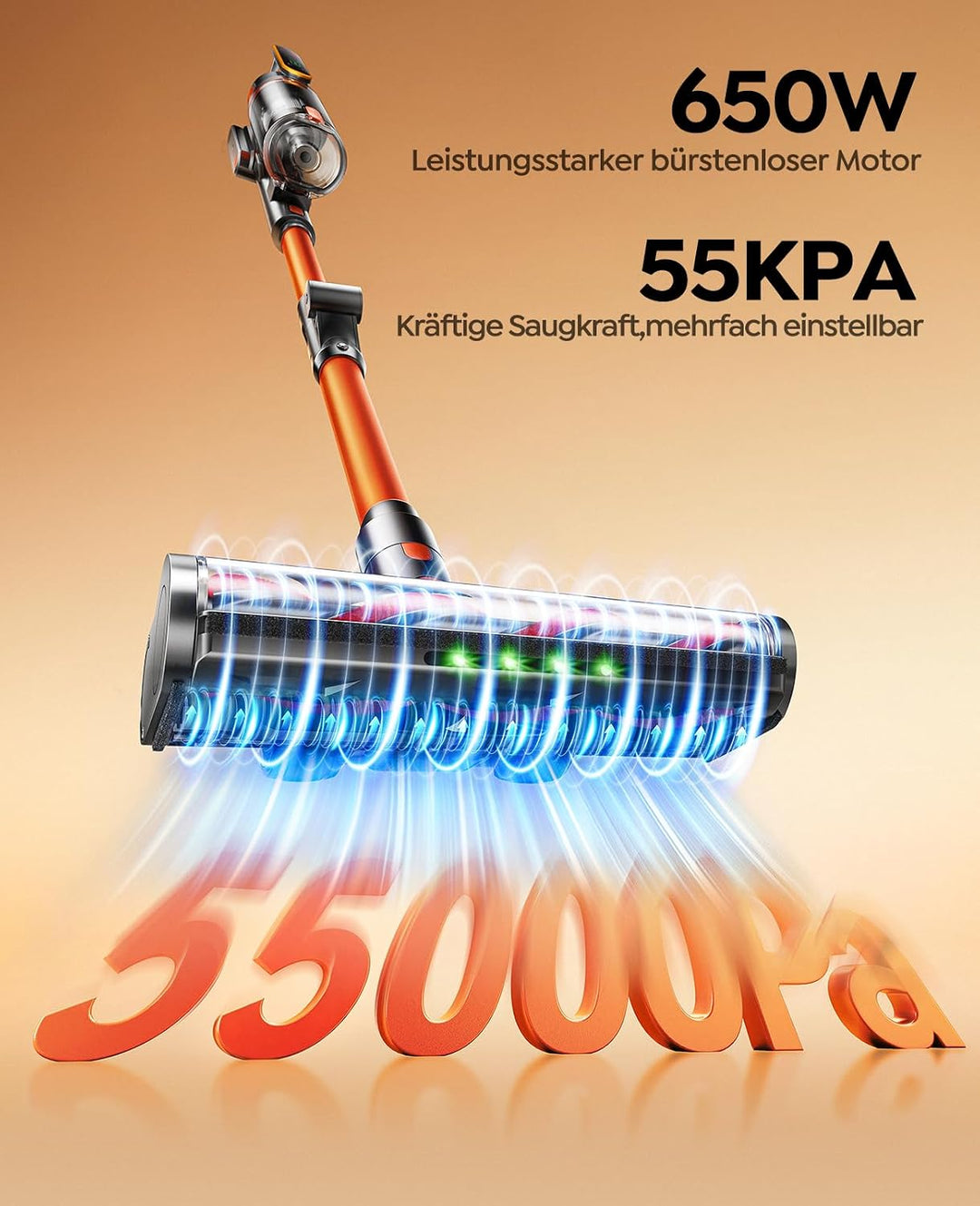 Fieety Akku Staubsauger, 650W/55kPa/70Min Faltbarer &amp; Flexibler Staubsauger | Staubsauger Kabellos m