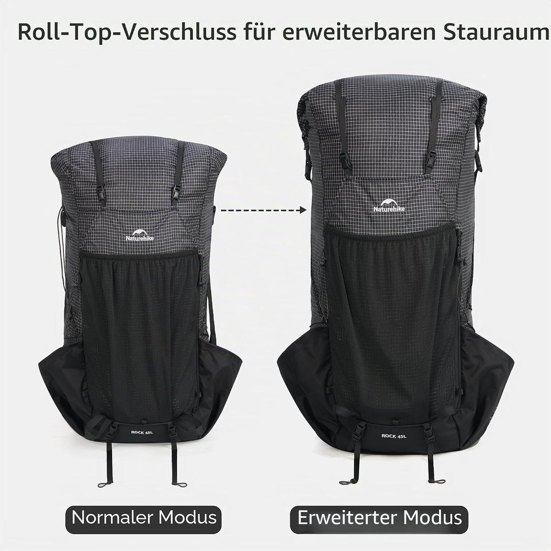 Naturehike Rock 2.0 Upgraded 45L Rucksack Interner Rahmen Wanderrucksack Herren mit Regenhülle Trekk