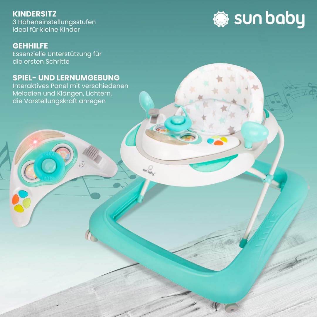 Kinderfahrzeug Lernrad Lauflernhilfe Spielcenter Gehfrei Gehhilfe Baby Walker Babyschaukel (Hellblau