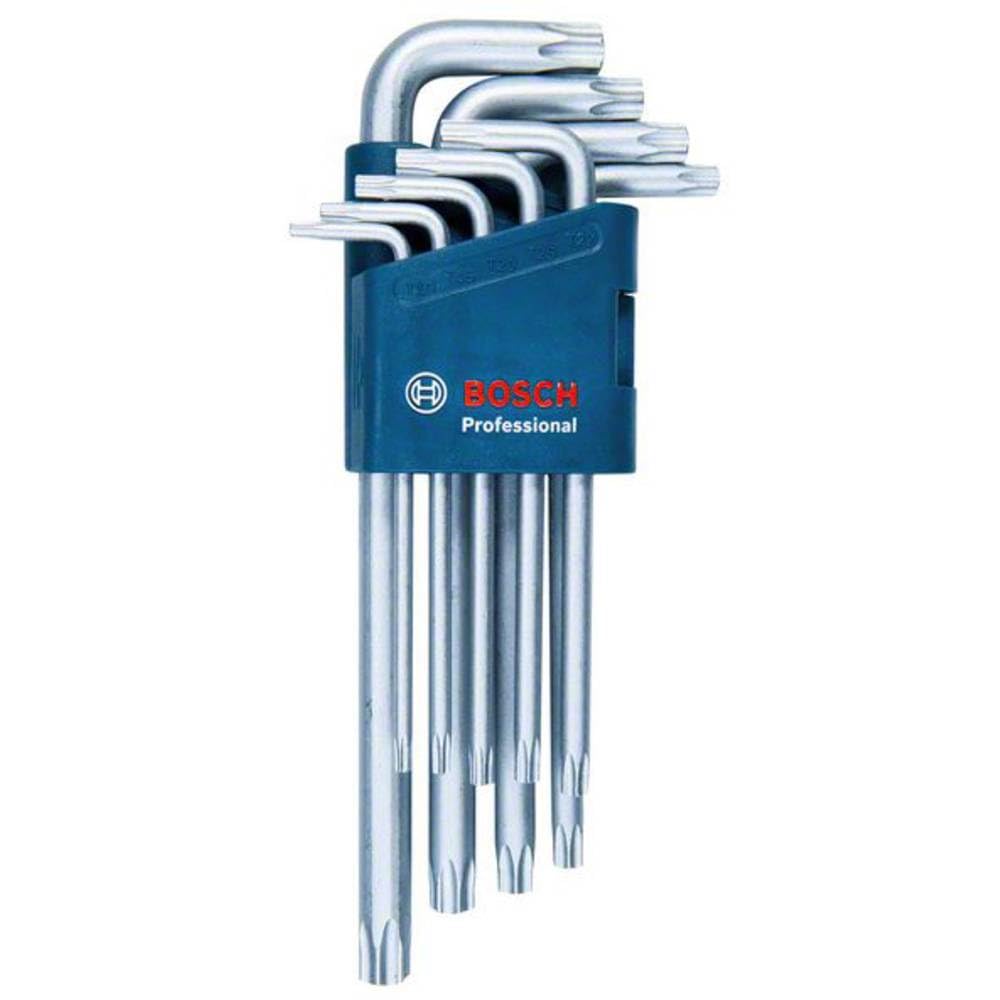 Bosch Professional Winkelschlüssel Set Torx 9tlg. (10.0 - 50.0mm) 9-tlg. Set Torx Single, 9-tlg. Set