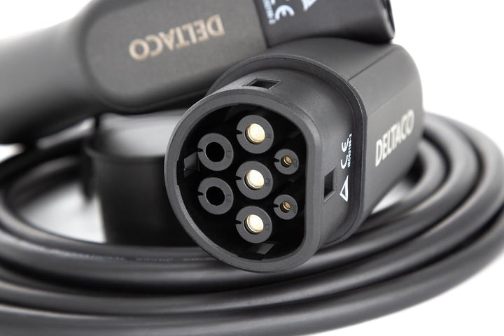 DELTACO Typ 2 EV-Ladekabel für E-Autos und Hybrid Fahrzeuge, Elektroauto Charger Mennekes Kabel, Kom