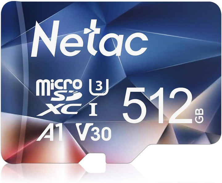 Netac 512GB Speicherkarte，Micro SD Karte(A1, U1, C10, V10, FHD, 600X), TF Memory Card UHS-I bis zu 9