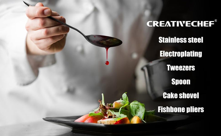 CREATIVECHEF Satz von 10 Küchenzangen Chef Plating Tools Culinary Kit, Präzisionszangen Spezialität
