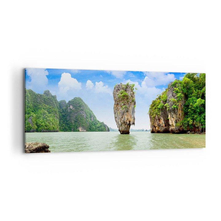 Wandbilder Dekoration Wohnzimmer Stein Strand Landschaft Panorama Bilder auf Leinwand 120x50cm Leinw