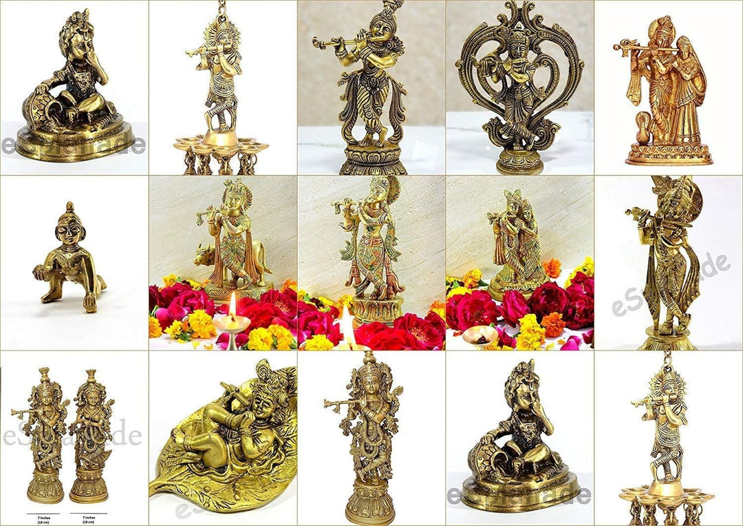 Esplanade Harz Krishna Kishan Murti Idol Statue Skulptur (11") Mehrfarbig…